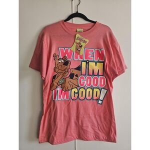 Scooby-Doo Shirt Mens Medium Pink When I'm Good Bad Cartoon Graphic T-Shirt